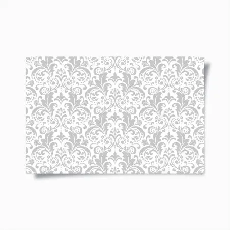 Póster diseño damasco gris y blanco elegante – Pixers®