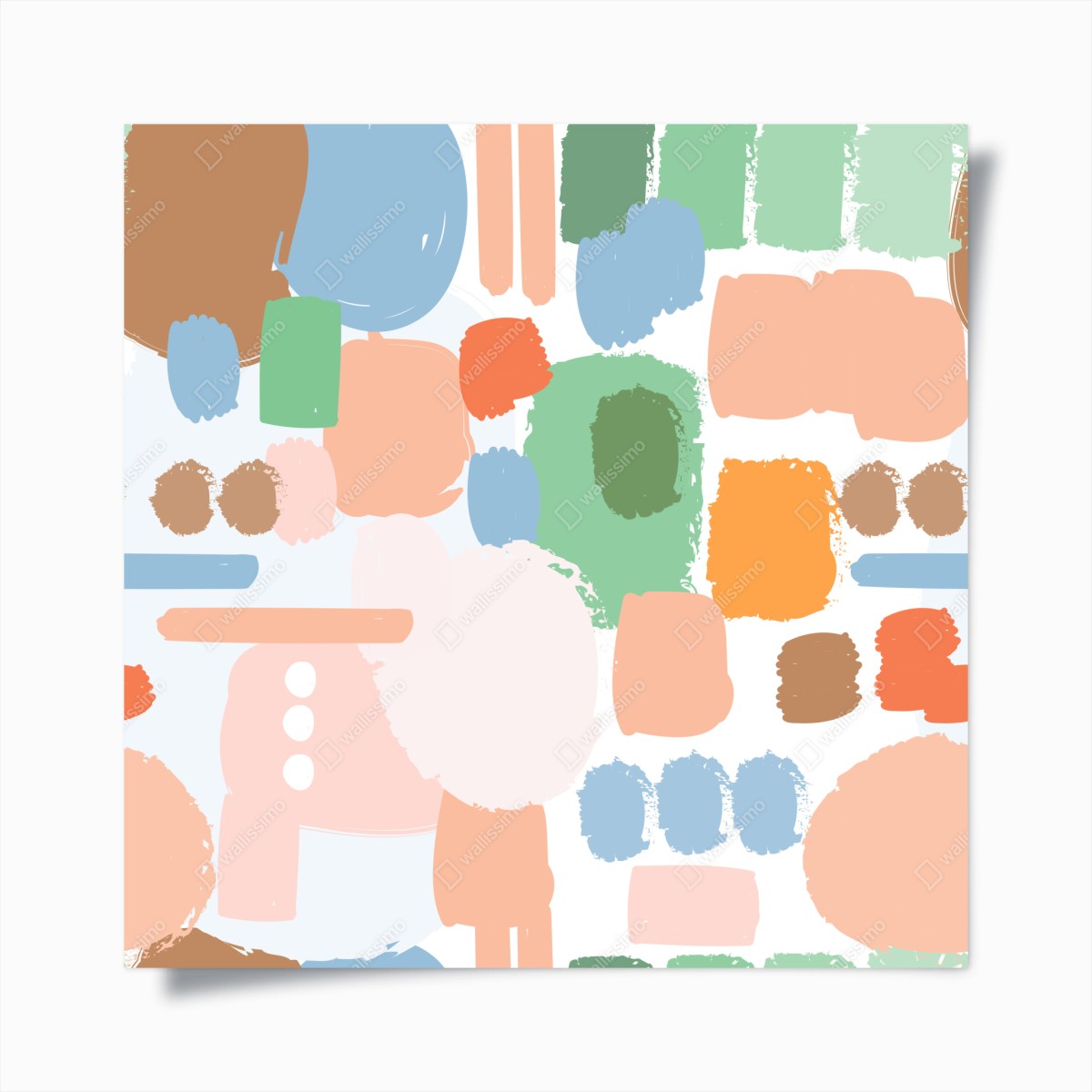 Póster patrón abstracto de manchas y pinceladas en tonos pastel – Pixers®