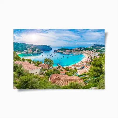 Póster vistas panorámicas de Puerto de Sóller, Mallorca – Pixers®