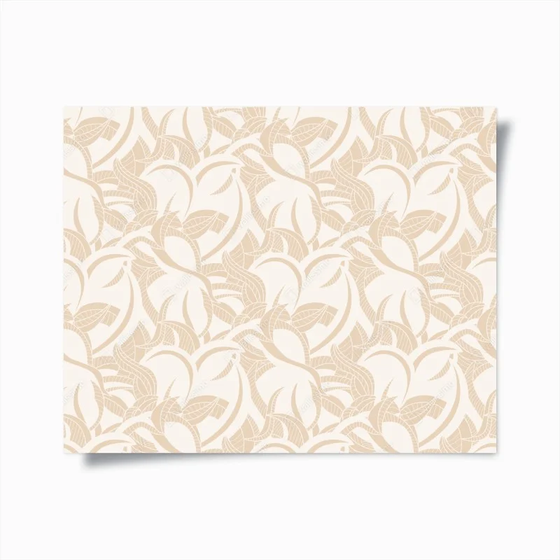 Póster estampado botánico beige de hojas entrelazadas