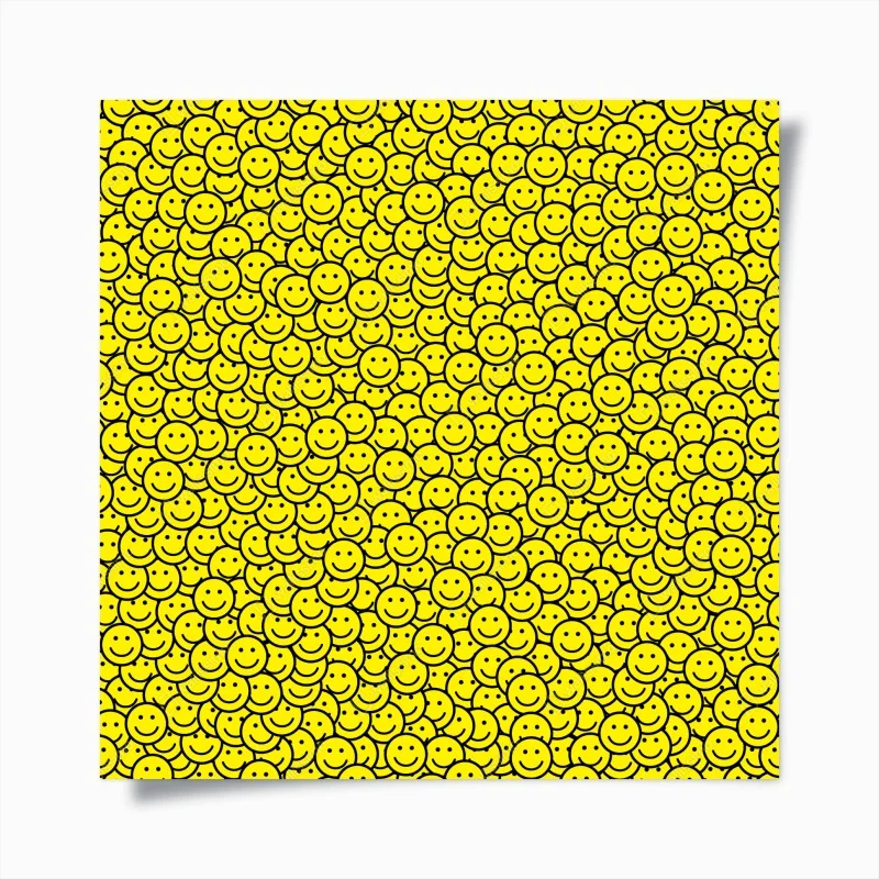 Póster patrón de caras sonrientes en amarillo