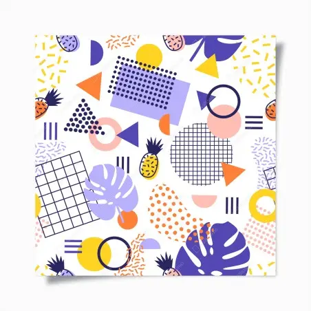 Póster diseño tropical geométrico en colores vibrantes – Pixers®