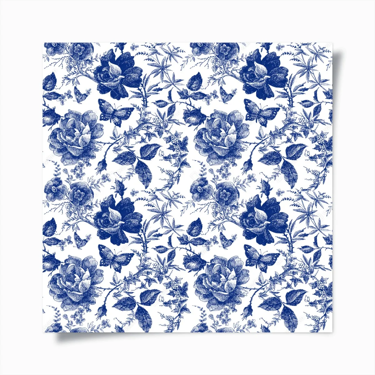 Póster estampado floral azul estilo vintage – Pixers® Póster estampado floral azul estilo vintage – Pixers®