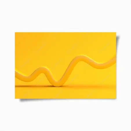 Póster onda amarilla minimalista sobre fondo brillante – Pixers®