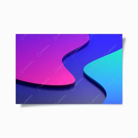 Póster arte abstracto degradado en tonos púrpura y cian – Pixers®