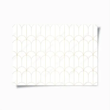 Póster patrón geométrico art déco dorado minimalista – Pixers®