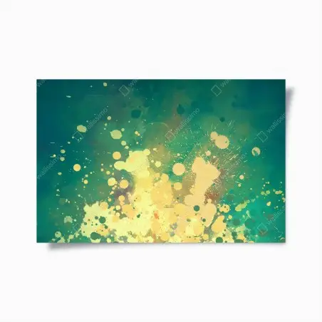 Póster explosión de salpicaduras en verde y amarillo – Pixers®