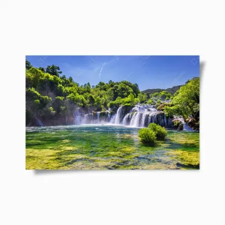 Póster paisaje de cascadas de Skradinski Buk en Krka, Croacia – Pixers®