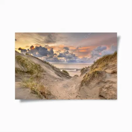 Póster puesta de sol sobre las dunas de Zeeland – Pixers®