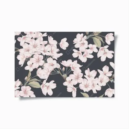Póster flores de cerezo sobre fondo gris oscuro – Pixers®