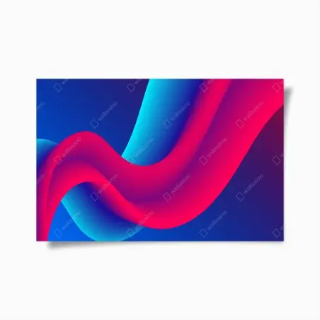 Póster arte ondulante en tonos neón – Pixers®