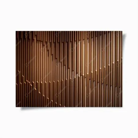 Póster pared de listones de madera con patrón geométrico – Pixers®