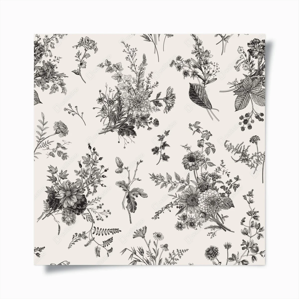 Póster motivo floral otoñal en blanco y negro – Pixers® Póster motivo floral otoñal en blanco y negro – Pixers®