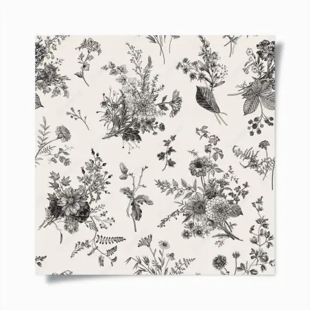 Póster motivo floral otoñal en blanco y negro – Pixers®