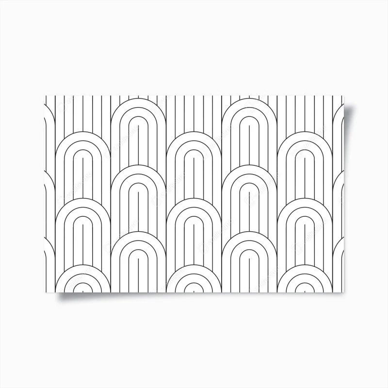 Póster patrón de arcos geométricos minimalista