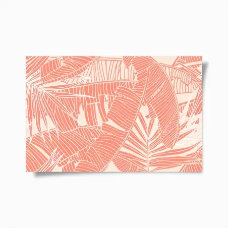 Póster diseño tropical de hojas en coral – Pixers®