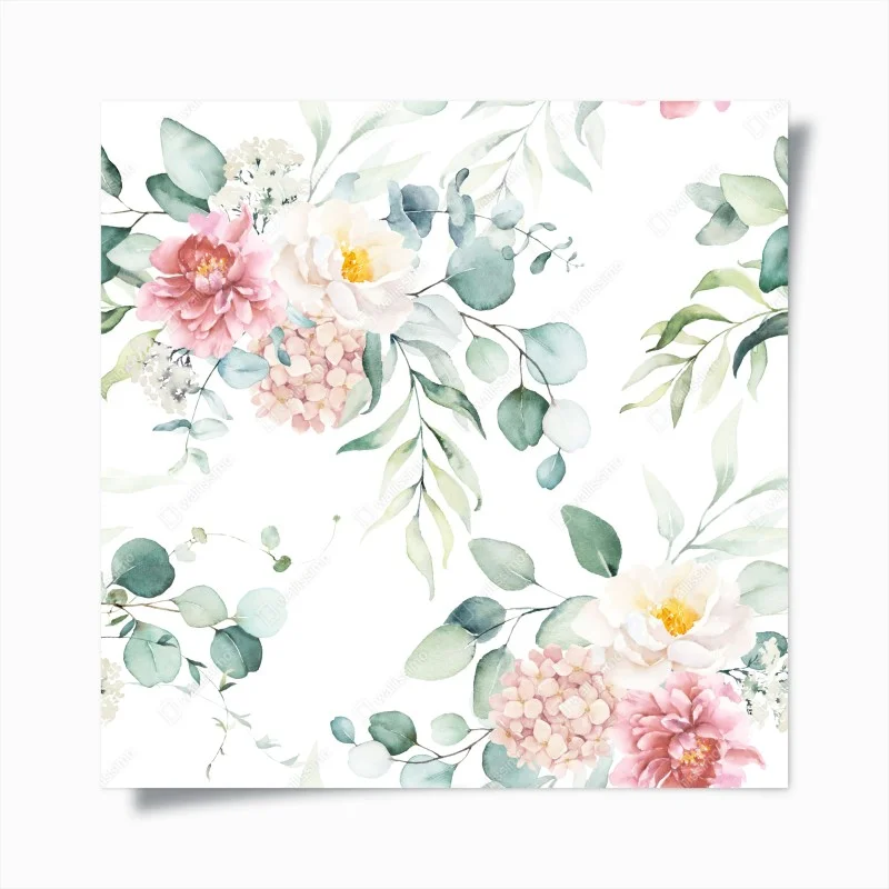 Póster sofisticado estampado floral en acuarela