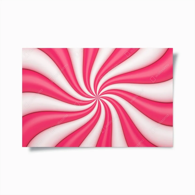 Póster espiral rosa y blanca vibrante