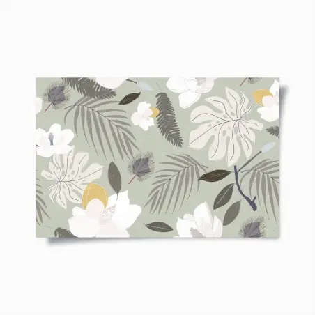 Póster patrón botánico de magnolias y hojas tropicales – Pixers®