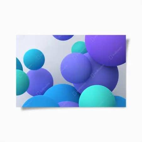 Póster esferas coloridas en 3d sobre fondo minimalista – Pixers®