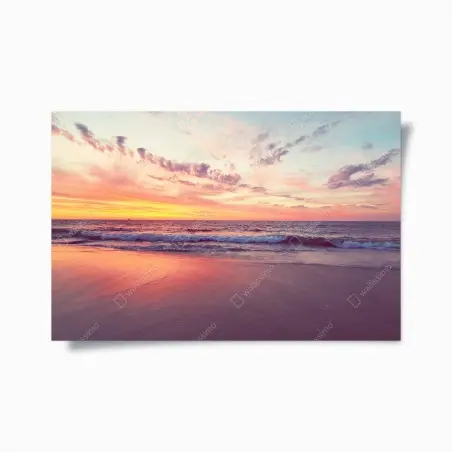 Póster atardecer en la orilla con tonos pastel – Pixers®