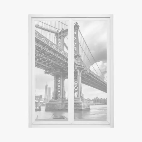 Pegatina para ventana gran angular del puente Manhattan – Pixers®