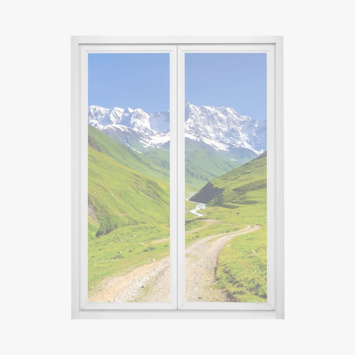 Pegatina para ventana camino hacia el pico Shkhara en Ushguli, Svaneti – Pixers® Pegatina para ventana camino hacia el pico Shkhara en Ushguli, Svaneti – Pixers®