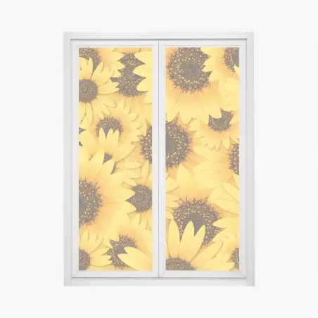 Pegatina para ventana mosaico de girasoles radiantes – Pixers®