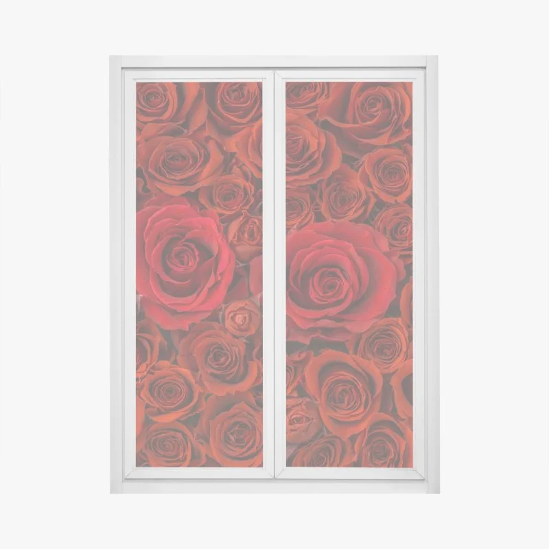 Pegatina para ventana composición de rosas rojas