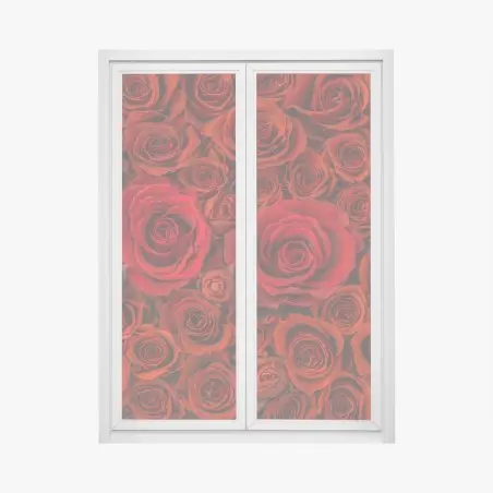 Pegatina para ventana composición de rosas rojas – Pixers®