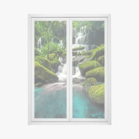 Pegatina para ventana oasis de cascadas en Phu Tub Berk, Tailandia – Pixers®
