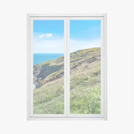 Pegatina para ventana panorámica del sendero costero en Hor Point, St Ives, Cornwall – Pixers®
