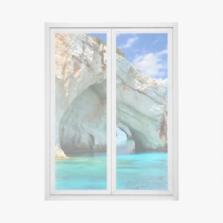 Pegatina para ventana cuevas azules de Zakynthos, Grecia – Pixers®