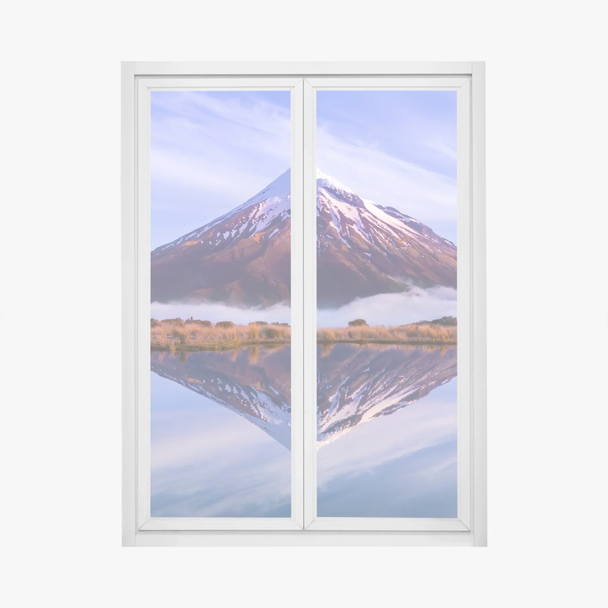 Pegatina para ventana montaña nevada reflejada en lago – Pixers® Pegatina para ventana montaña nevada reflejada en lago – Pixers®