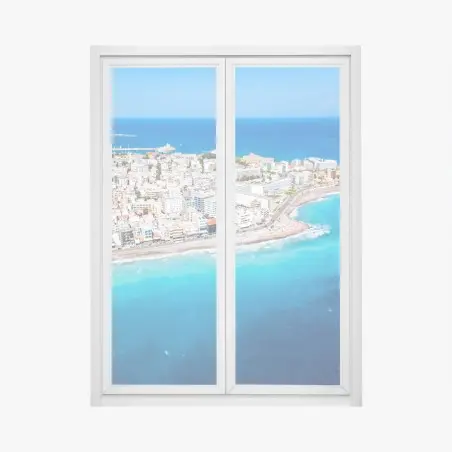 Pegatina para ventana panorama costero de Rodas – Pixers®