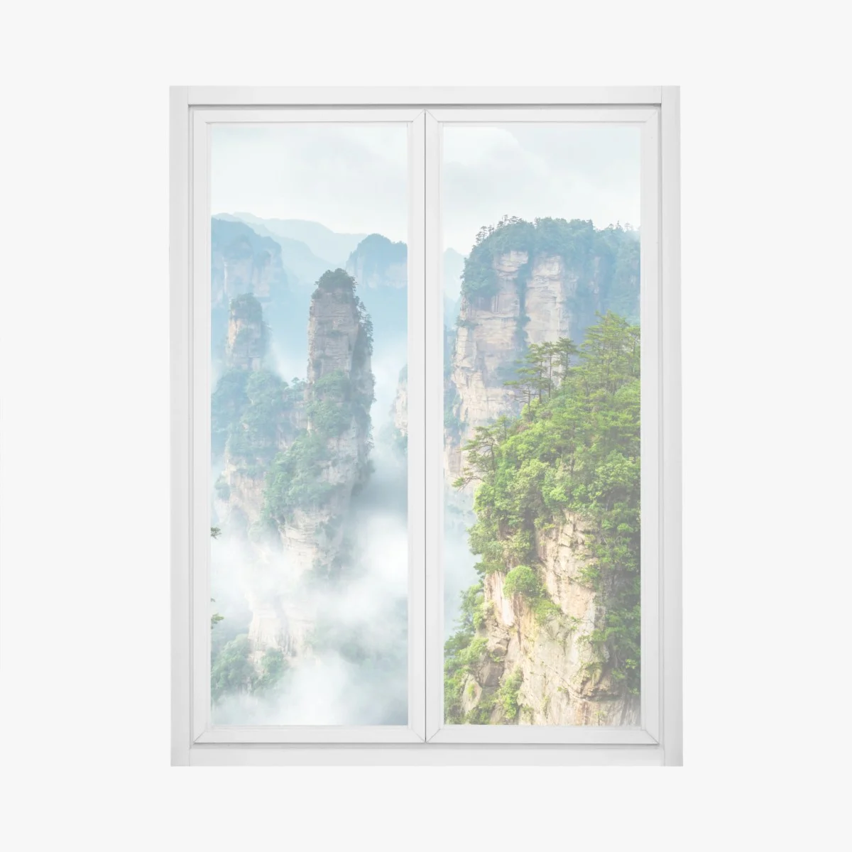Pegatina para ventana paisaje de picos montañosos en la niebla – Pixers® Pegatina para ventana paisaje de picos montañosos en la niebla – Pixers®