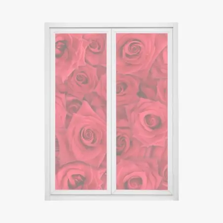 Pegatina para ventana abundancia de rosas rojas – Pixers®
