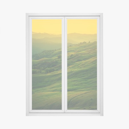 Pegatina para ventana vistas doradas de las colinas de California – Pixers®