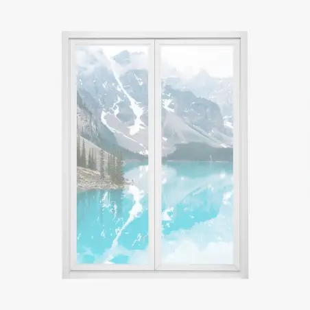 Pegatina para ventana lago Moraine en el parque nacional Banff – Pixers®
