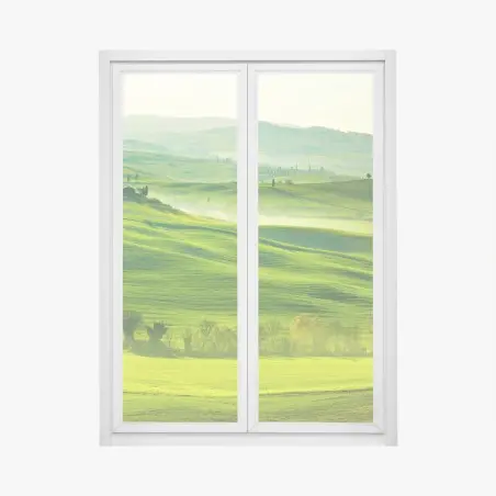 Pegatina para ventana paisaje sereno de la Toscana – Pixers®