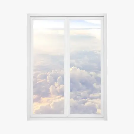 Pegatina para ventana amanecer entre nubes vista aérea serena – Pixers®