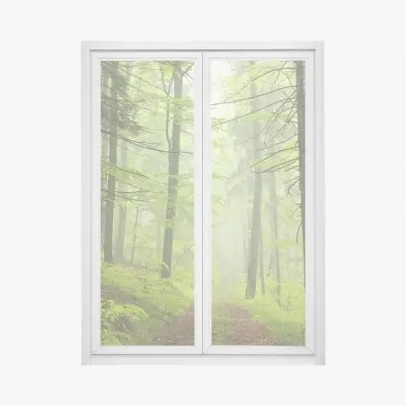 Pegatina para ventana sendero en bosque brumoso – Pixers®