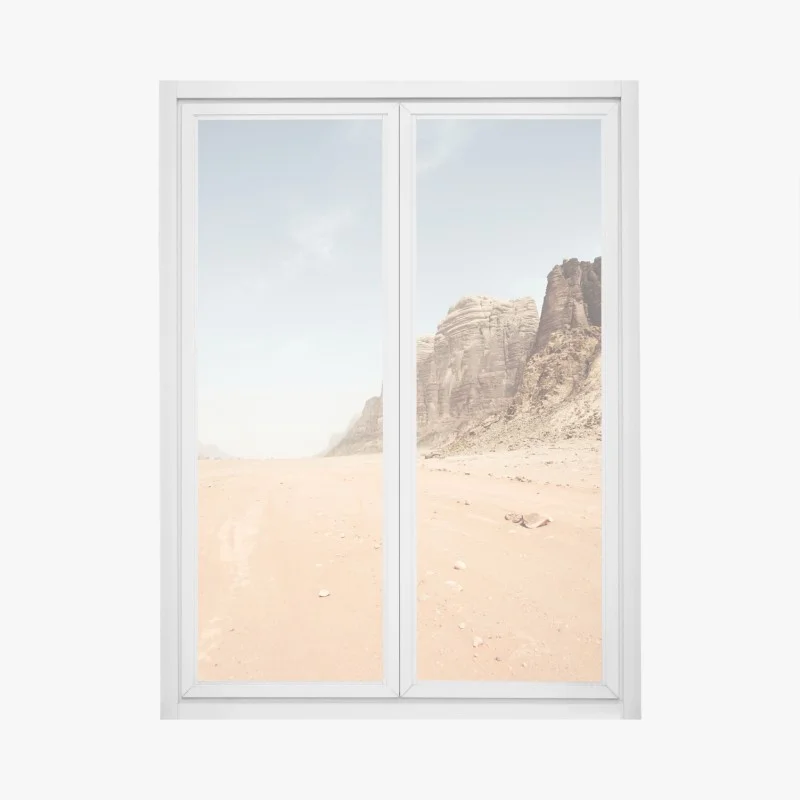 Pegatina para ventana silencio del desierto en Wadi Rum, Jordania