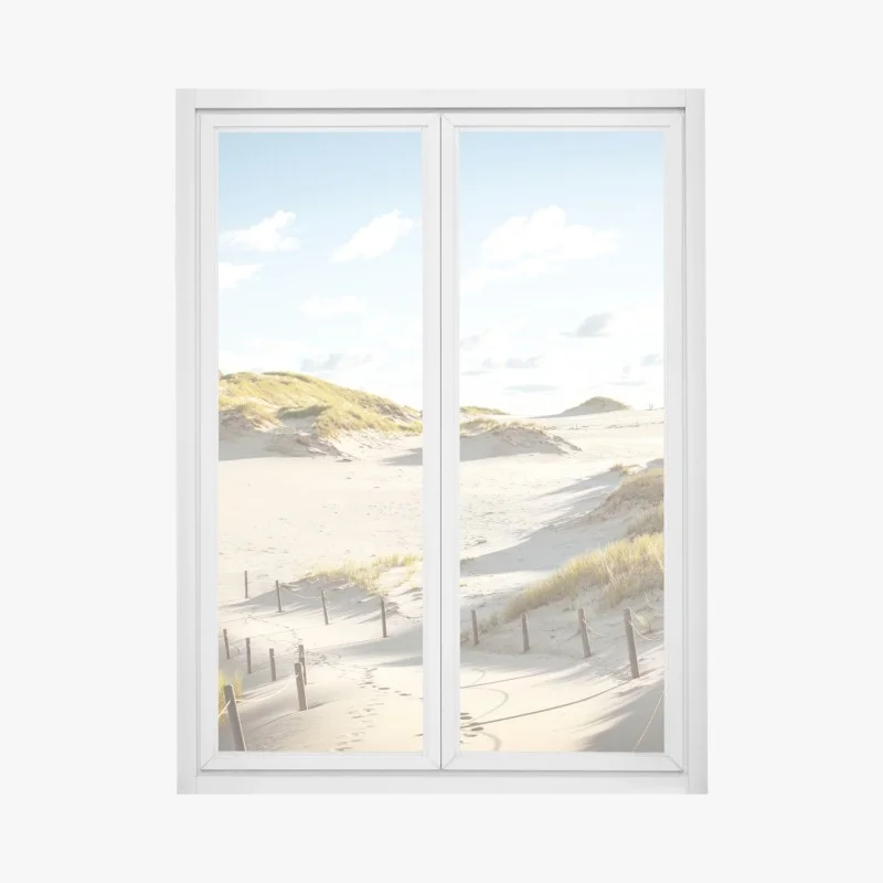 Pegatina para ventana paisaje de dunas en Parque Nacional Slowinski