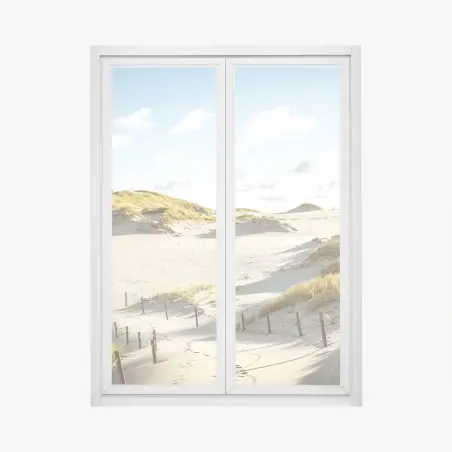 Pegatina para ventana paisaje de dunas en Parque Nacional Slowinski – Pixers®