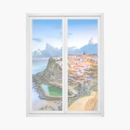 Pegatina para ventana atardecer en Azenhas do Mar, Portugal – Pixers®