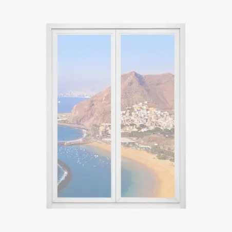 Pegatina para ventana amanecer en la playa de Las Teresitas, Tenerife – Pixers®