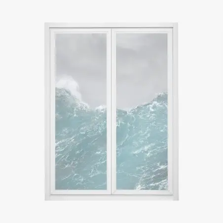 Pegatina para ventana ola tempestuosa en mar abierto – Pixers®