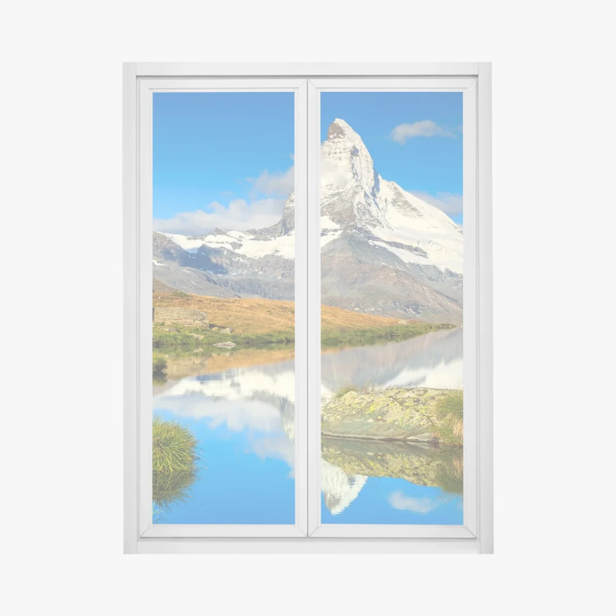 Pegatina para ventana reflejo del Cervino en lago alpino – Pixers® Pegatina para ventana reflejo del Cervino en lago alpino – Pixers®