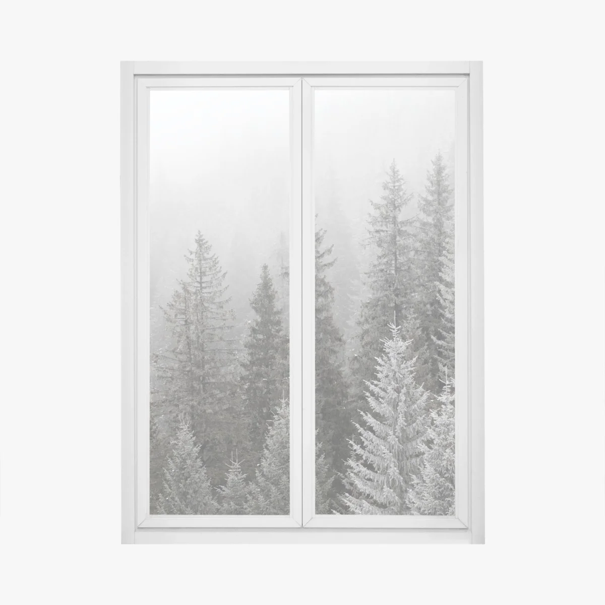 Pegatina para ventana bosque invernal entre niebla en los Cárpatos, Ucrania – Pixers® Pegatina para ventana bosque invernal entre niebla en los Cárpatos, Ucrania – Pixers®